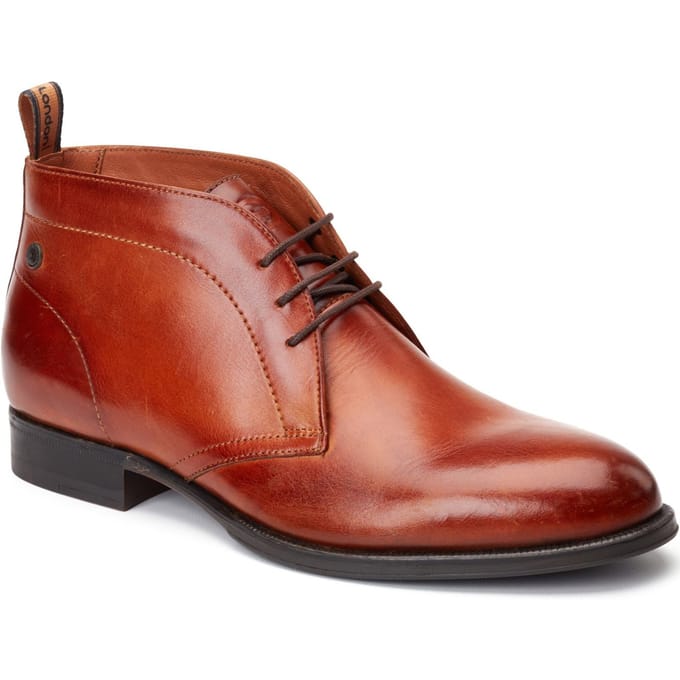 Base London Wallis Leren Heren Ankelboots in Geverfde Tan