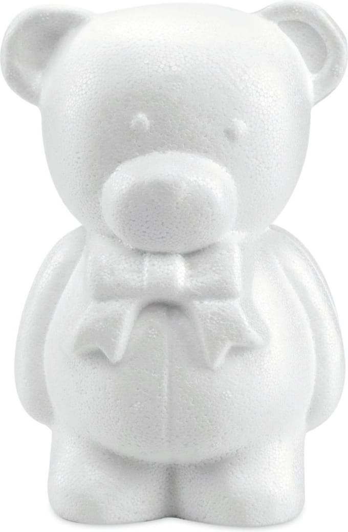 Piepschuim hobby knutselen vormen/figuren dieren - beer/beren - 20 cm - wit