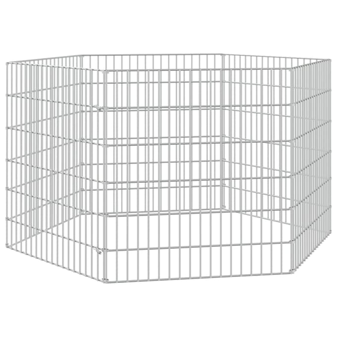 vidaXL - Dierenverblijf - 6 - panelen - 54x60 - cm - gegalvaniseerd - ijzer
