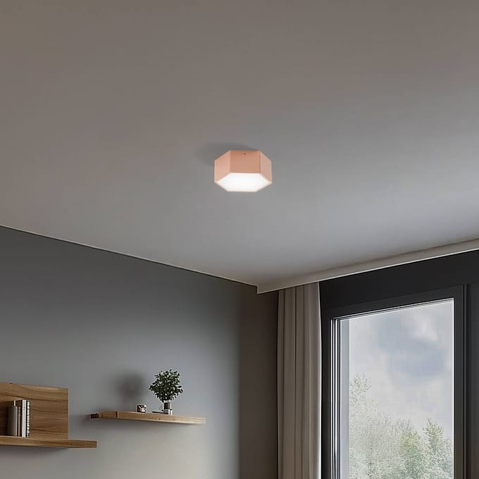Argon LED plafondlamp Libre, perzikkleurig, staal, 3.000 K