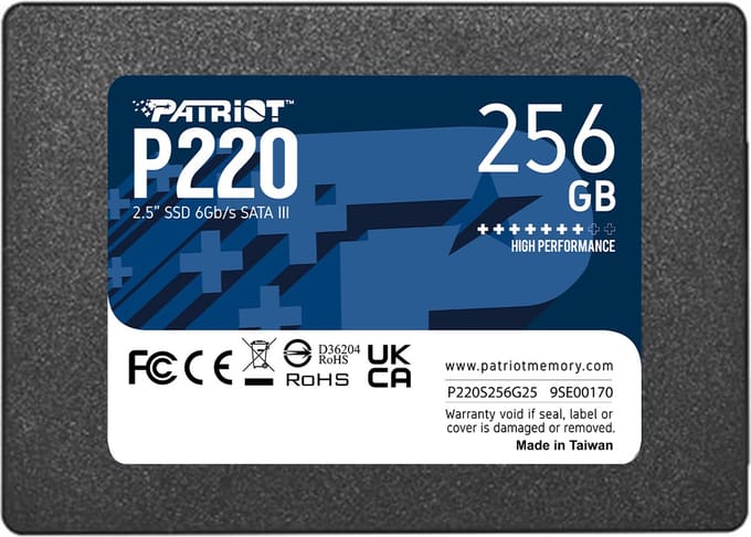 Patriot P220 - Interne SSD - 256GB - 2.5 inch - SATA III - 550MB/s