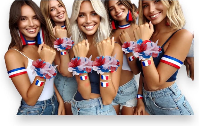 Hawai Armbanden Rood Wit Blauw Franse/Nederlandse Flag - Set van 10 Stuks