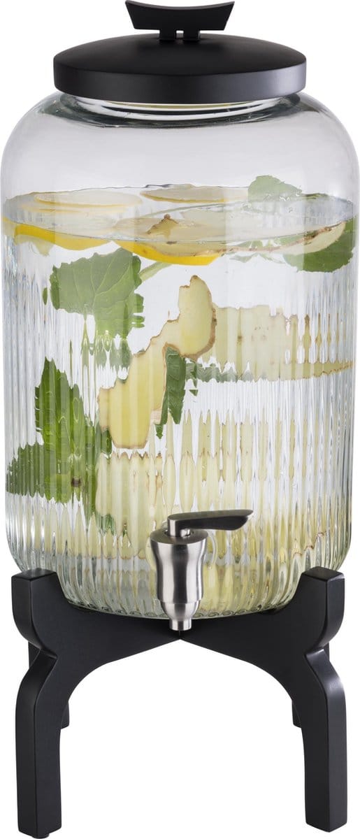 APS Drankdispenser - Sapdispenser - Premium Uitvoering - Hout - Zwart - 7 Liter - Rond