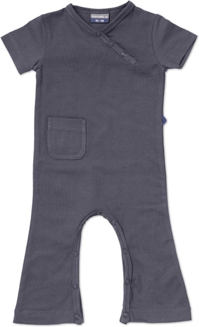 Silky Label jumpsuit glacier grey - korte mouw - maat 74/80 - grijs
