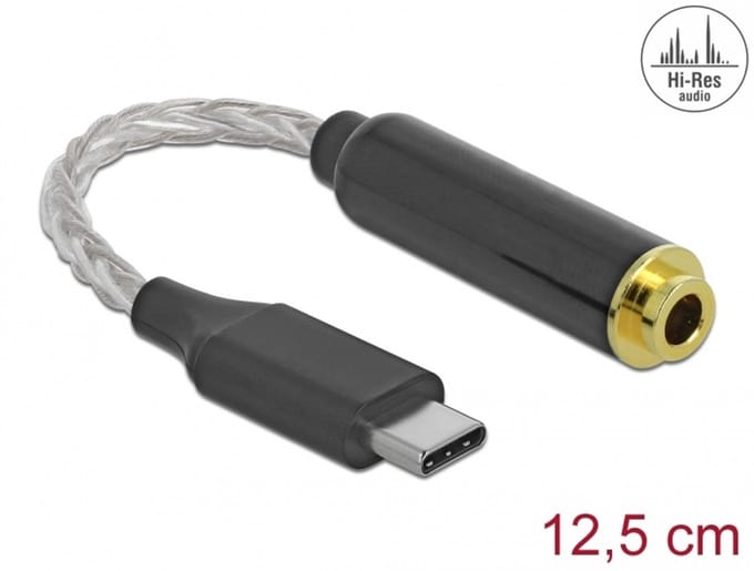 Delock USB-C, Audio Adapter [1x USB-C stekker - 1x Jackplug female 3,5 mm] 66302 12.5 cm