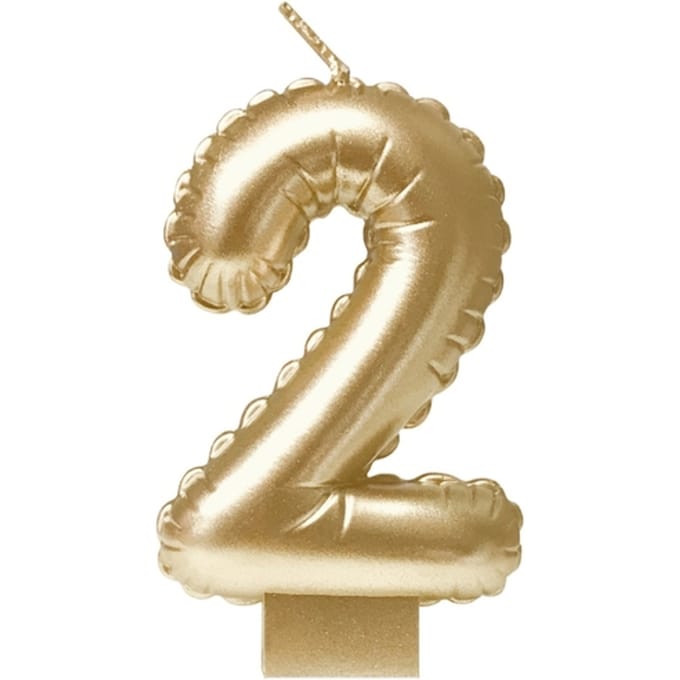 Foil balloon candle gold - 2