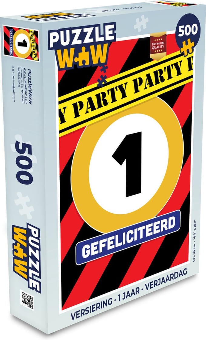 Puzzel Versiering - 1 jaar - Verjaardag - Legpuzzel - Puzzel 500 stukjes