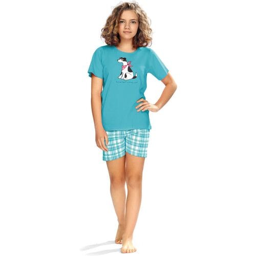 Comtessa Blauwe meisjes shortama hond Blauw meisje 116