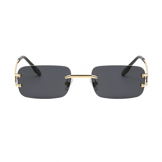 PBLIQ® Zonnebril Randloos - Heren - Dames - Zwart - Goud