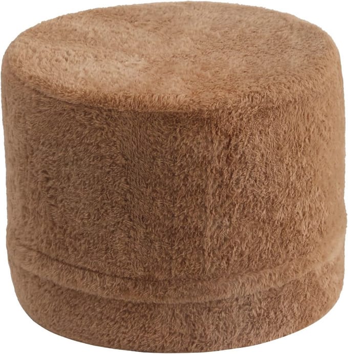 YOTATING Bean bags Pouf Bean bag, Large footstool Ottoman, Round Brown