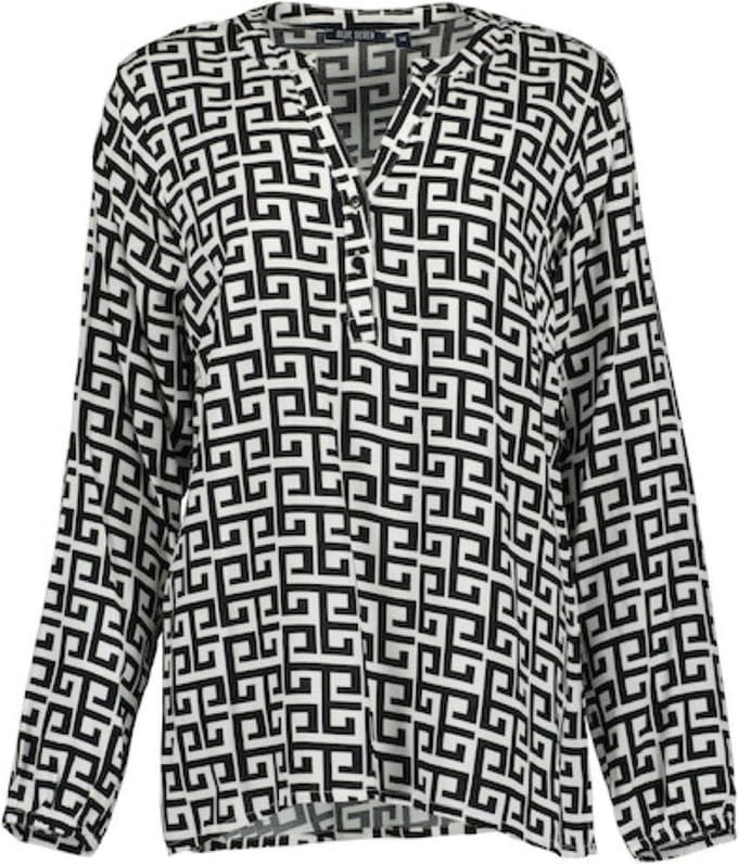 Blue Seven dames - Blouse 280094 zwart/wit print LM maat 42