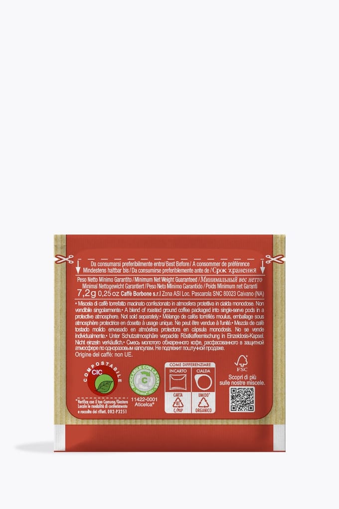 Caffè Borbone Miscela Rossa 150 E.S.E. Pads | Intense Robusta Espresso | Donkere Branding | Chocolade en Toast Smaaktonen | Napolitaanse Traditie
