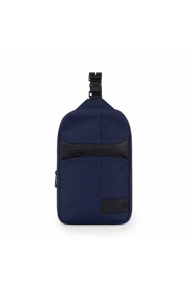 Monospalla Piquadro W129 Blauw leer en stof - CA5751W129-BLU