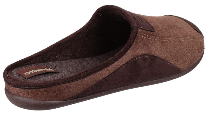 Cotswold Westwell Stoffen Heren Bruine Pantoffels
