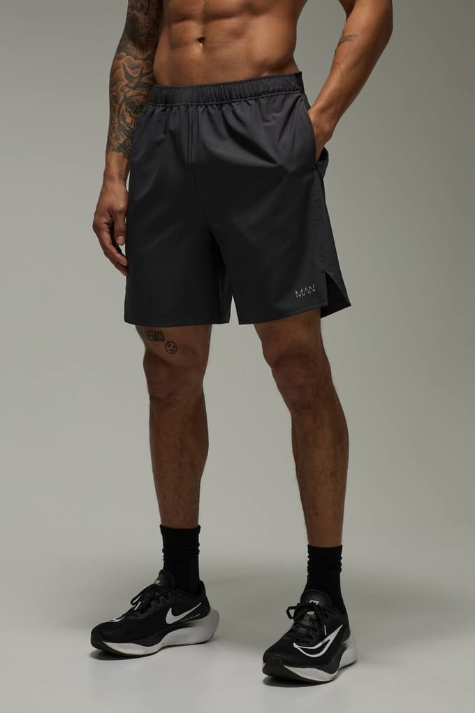 Heren Active 7inch Stretch Geweven Ripstop Short | Charcoal | Size XS