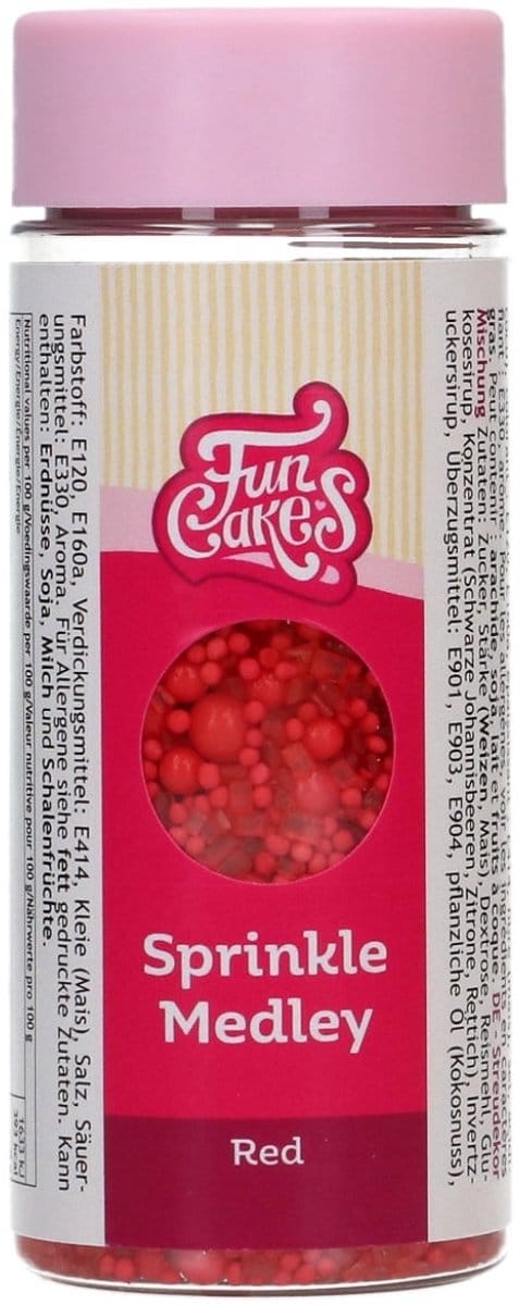 FunCakes Sprinkle Medley - Red - 70g - Eetbare Taartdecoratie