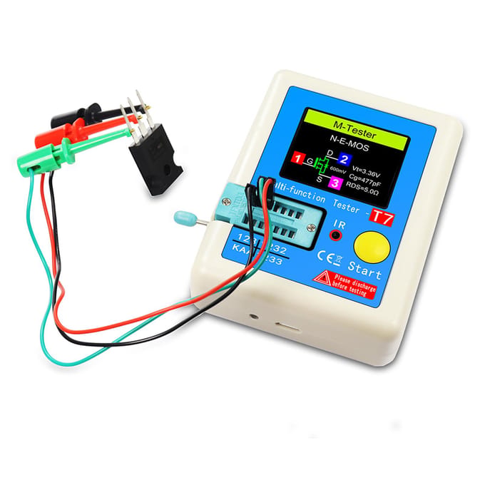 Transistormeter LCR-T7 Multifunctionele capaciteitsweerstandstester Transistor met kleurendisplay blauw
