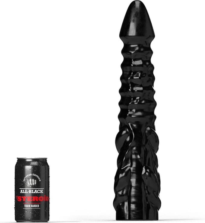 All Black Steroïd - Allez - Dildo - 34 x 7 cm - zwart