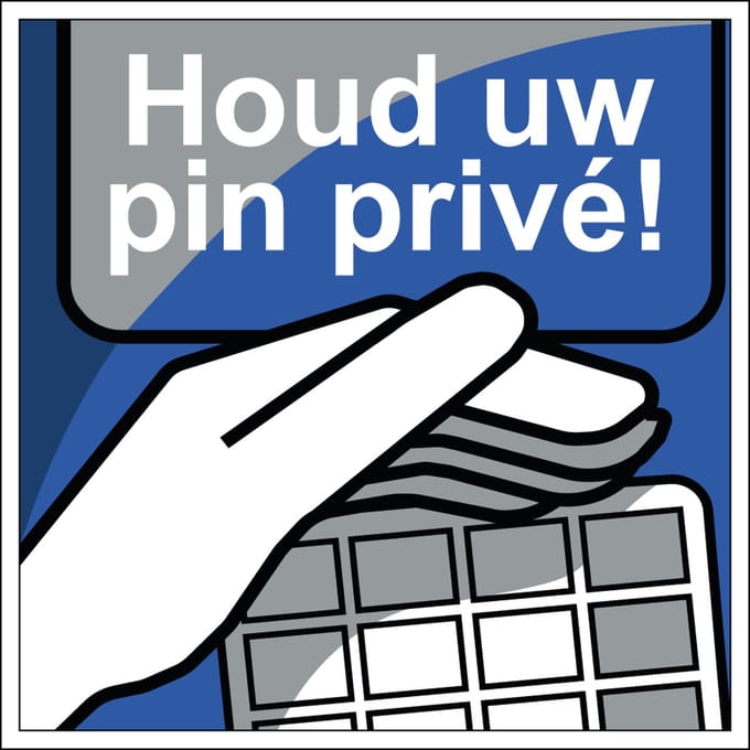 Houd uw pin privé sticker 150 x 150 mm