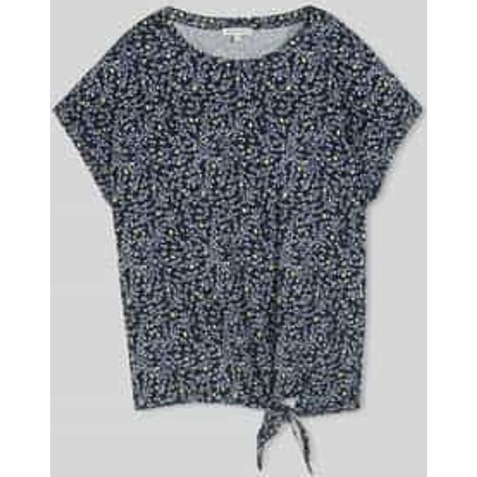regular fit T-shirt van katoenmix met knoopdetail