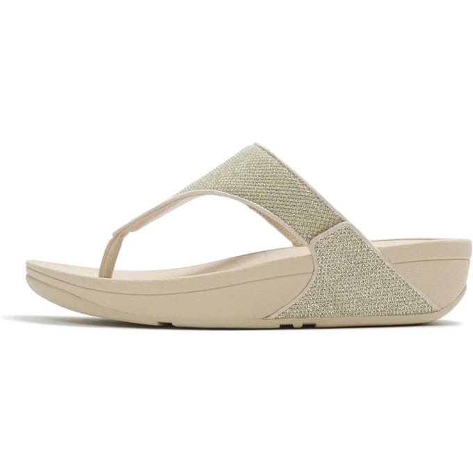 FitFlop Lulu Shimmerglitz Toe-Post Sandals Dames Sandalen - Metallic Beige