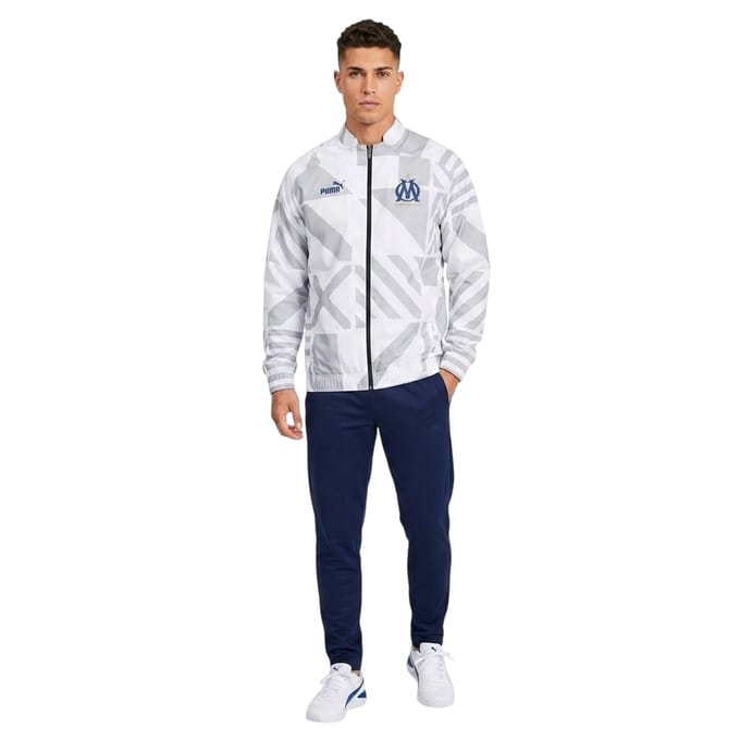 Puma Heren Prematch-jas van Olympique de Marseille FC (Wit)