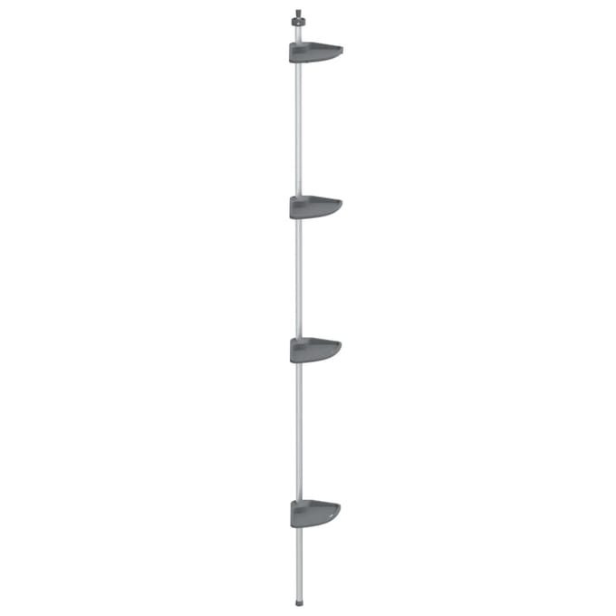 vidaXL - Doucherekje - 4-laags - telescopisch - hoekmodel - aluminium - zilver