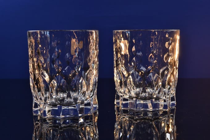 Luxe Kristallen Whiskyglazen Set – 2-delig – Elegant Geslepen Glas – Transparant