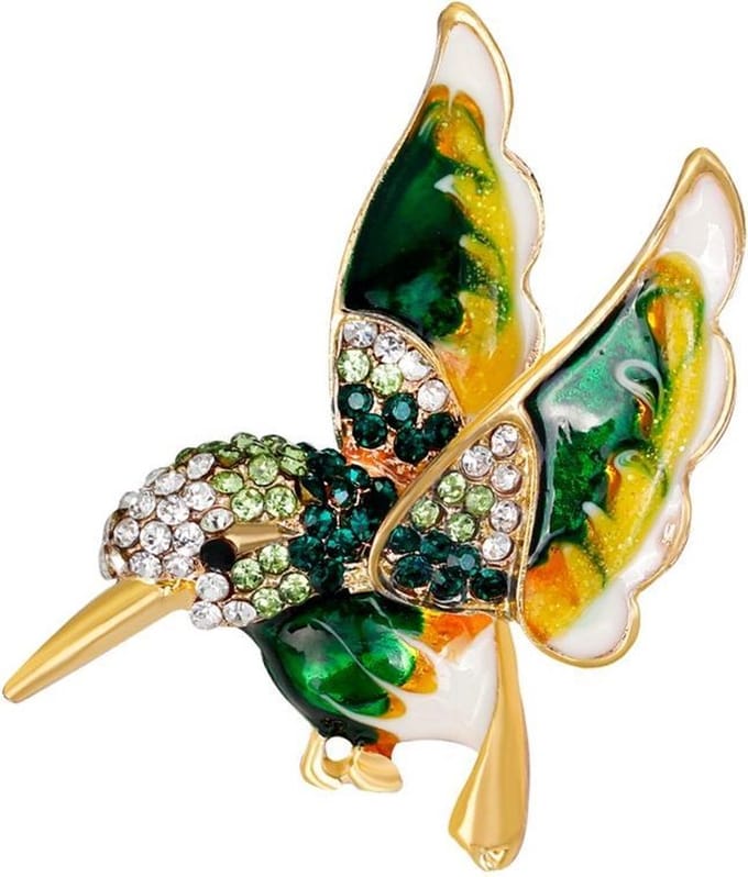 Fako Bijoux® - Broche - Vogel - 42x41mm - Groen