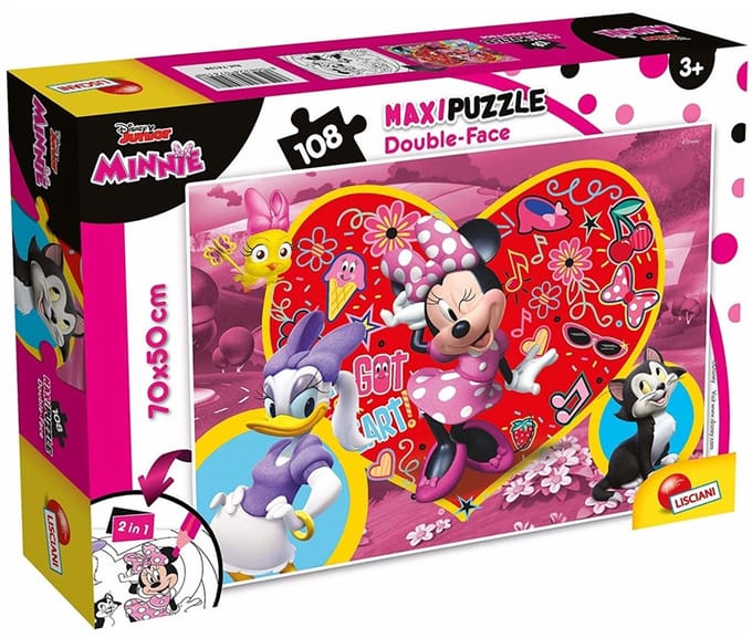 Lisciani - Minnie - Double face - Puzzel Maxifloor - 108 stukjes