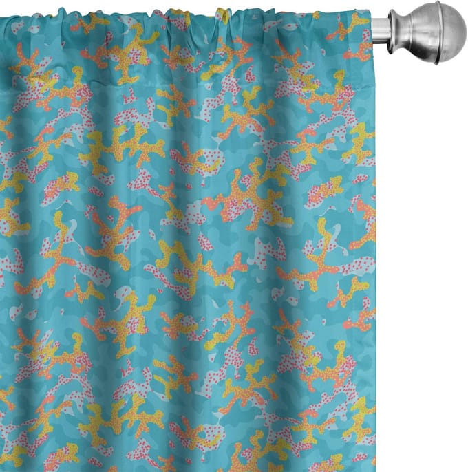 ABAKUHAUS Abstracte gordijnen – 2-delige set 75x245 cm – zeeblauw multicolor