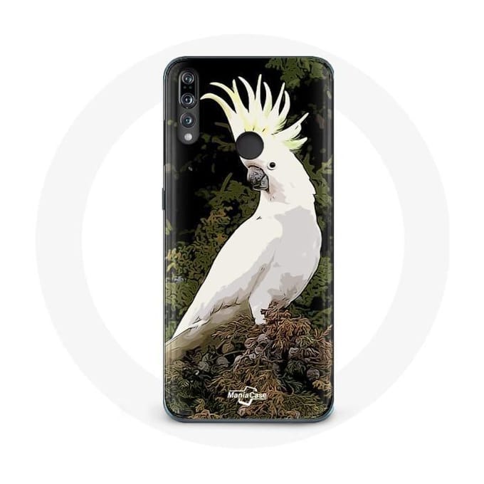 Coque - Cacatoes - Huawei p30 lite - Blanc - Souple - Perroquets sur l'arbre blanc