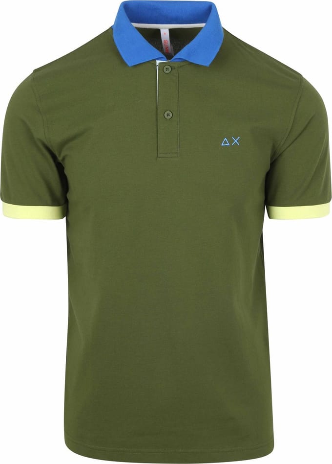 Sun68 Poloshirt Color Way Donkergroen - Maat M - Heren