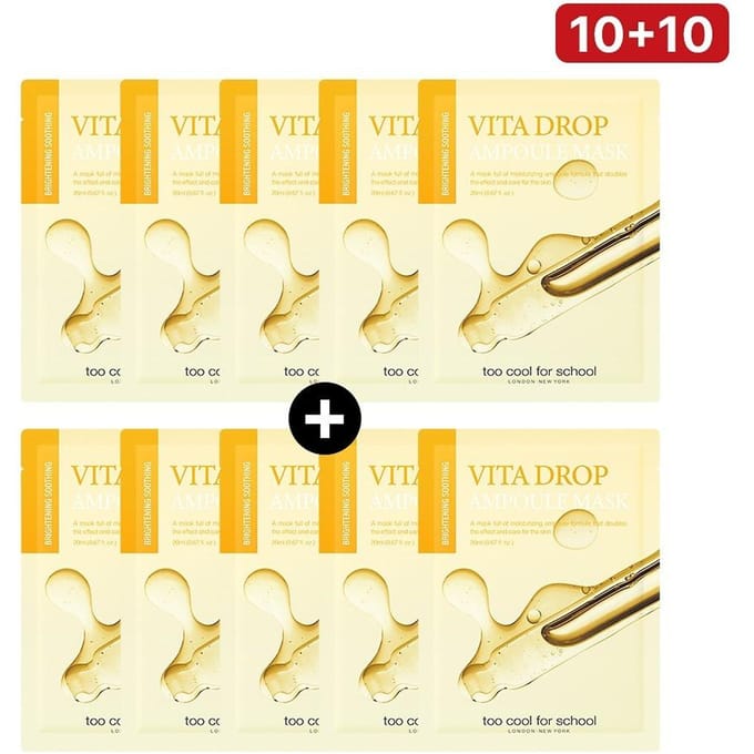 Too Cool For School Duty Free Vita Drop Ampoule Mask 20 Stuks Set beige