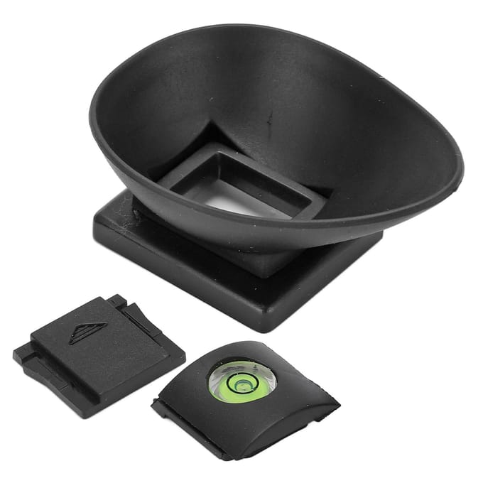 22mm Rubberen Oogschelp met Top Cold Shoe Cover Waterpas voor 5D2 5D 6D Camera black