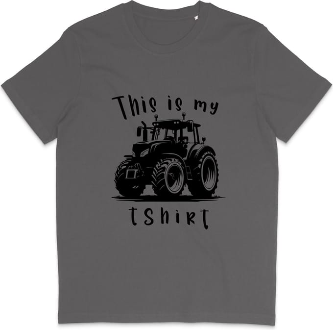 Grappig T Shirt Heren en Dames - This Is My Tractor T Shirt - Grijs - S
