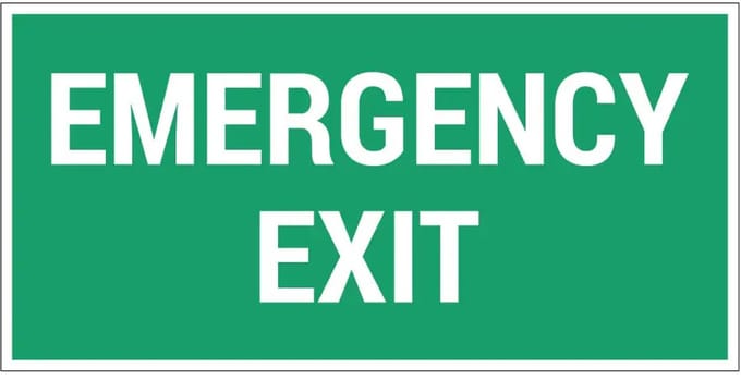 Emergency exit bord | gecoat dibond materiaal | 20 x 10 cm