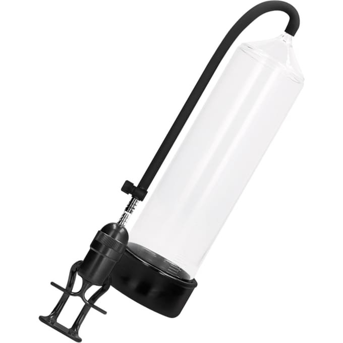 Pumped Deluxe Beginners Penis Pomp met Trekkergrip Inclusief Siliconen Penisring - 30 cm - Zwart
