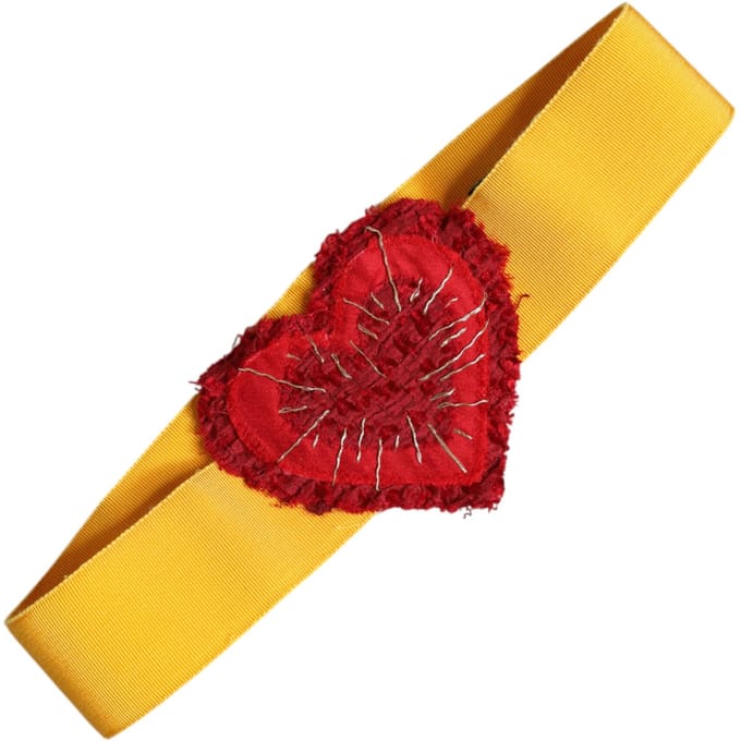 Hart Versierde Grosgrain Ceintuur