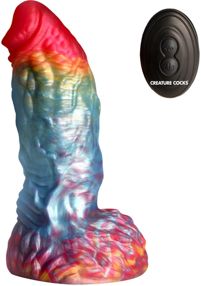 Creature Cocks - Rainbow Phoenix vibrerende siliconen dildo