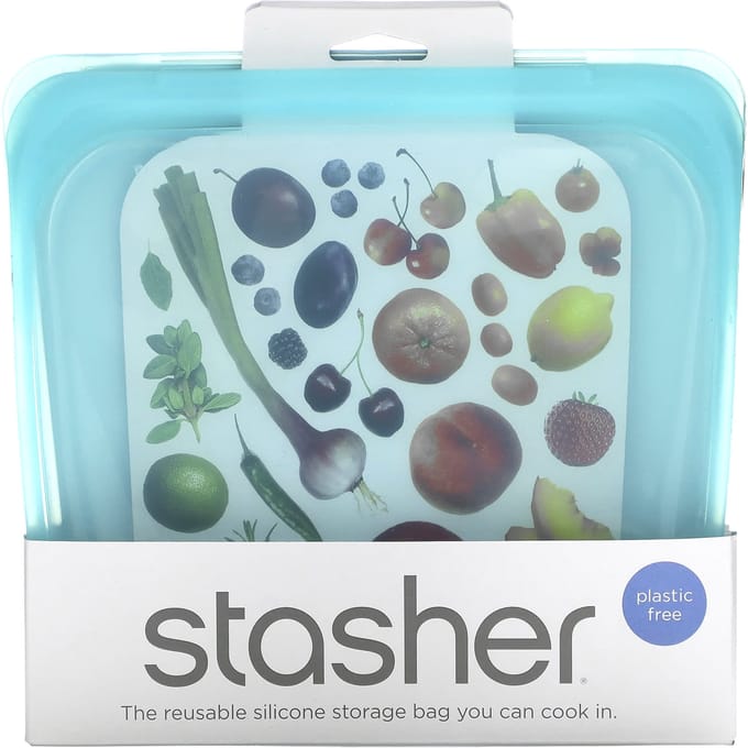 Herbruikbare Siliconen Voedselopbergzak, Sandwichformaat Medium, Water, 450 ml (15 fl oz) gray