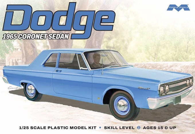 Moebius Modelbouwpakket Auto - 2461 Dodge Coronet Sedan 1965 - Amerikaanse Auto Plastic - 1:25 - Modelbouw