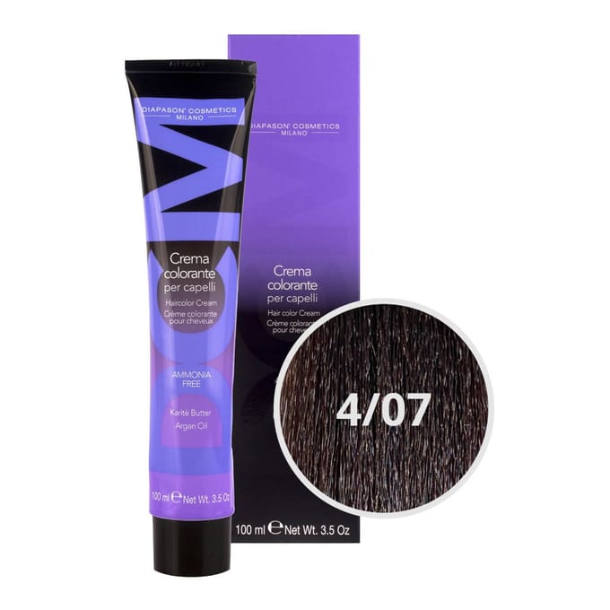 DCM Hair Color Cream Ammonia Free 4/07 Brown 100ml