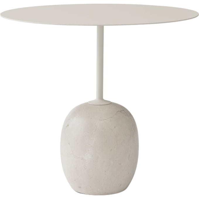 &Tradition - Lato Bijzettafel - ovaal 40 x 50 cm - Ivory White & Crema Diva Marble - wit