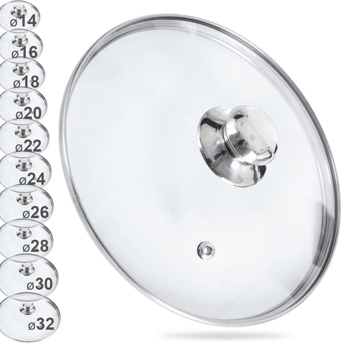 Deksel Glas 28 cm - Pannendeksel - Pandeksel - Potdeksel
