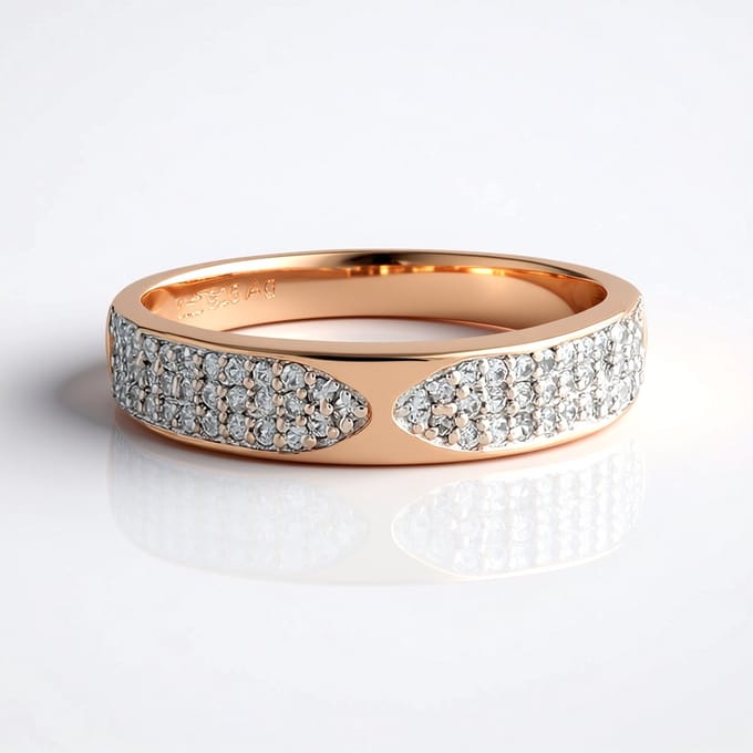 Ring van Cambodjaanse zirkoon met roségoud verguld zilver