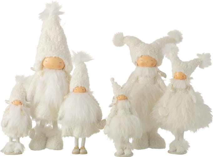 J-Line kerstfiguur Engel Hart - textiel - wit - large - 2 stuks