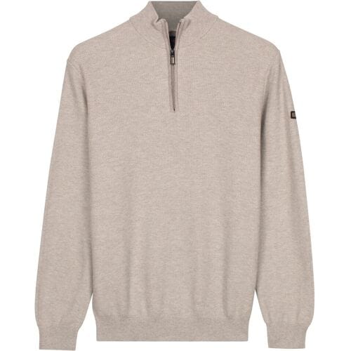 Baileys Trui Half Zip Subtle Faux-Uni Structure Knit Soft Grey / male