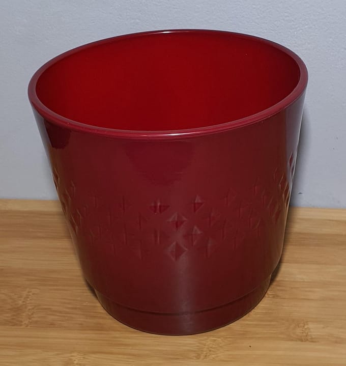 Mica decoration 2 stuks Bloempot Borne bordeaux H18 x D19,5cm