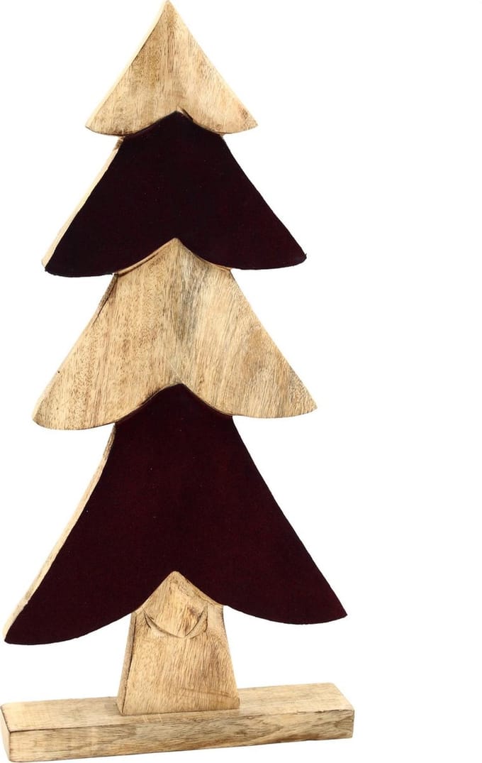 PTMD Christmas Woods purple wooden velvet tree L